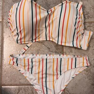 Shade & Shore Multicolor Striped Bikini